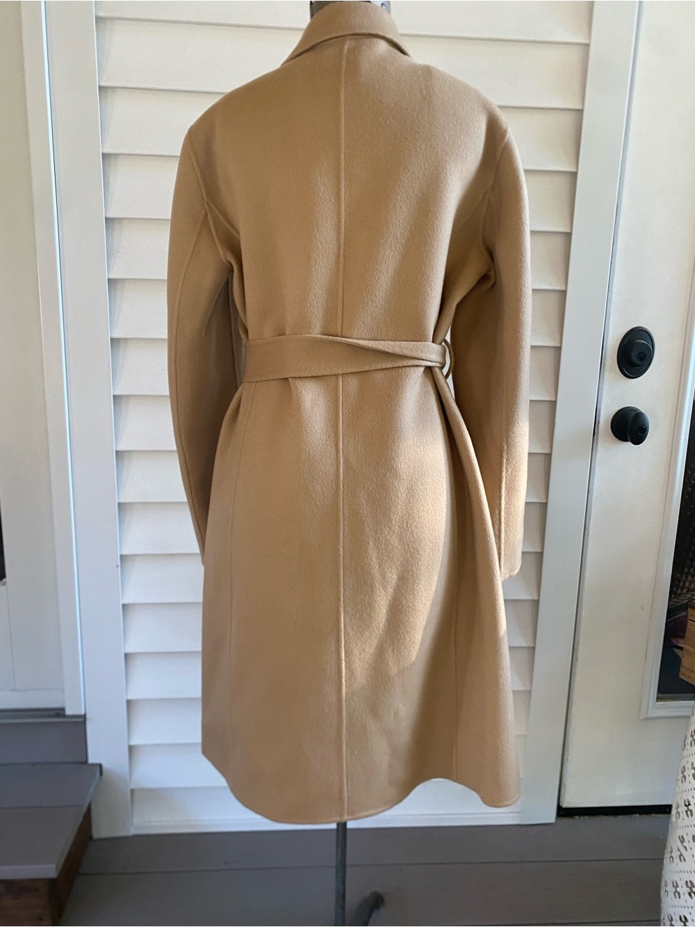 *like new* Theory Camel Belted Wool Blend Trench Coat - Picture 4 of 6